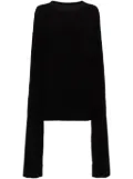 Yohji Yamamoto layered hanging sleeves top - Black