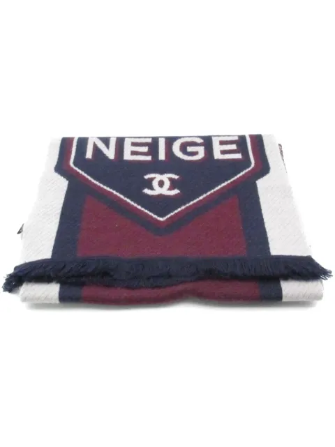 CHANEL 1986-1988 logo-jacquard scarf Women