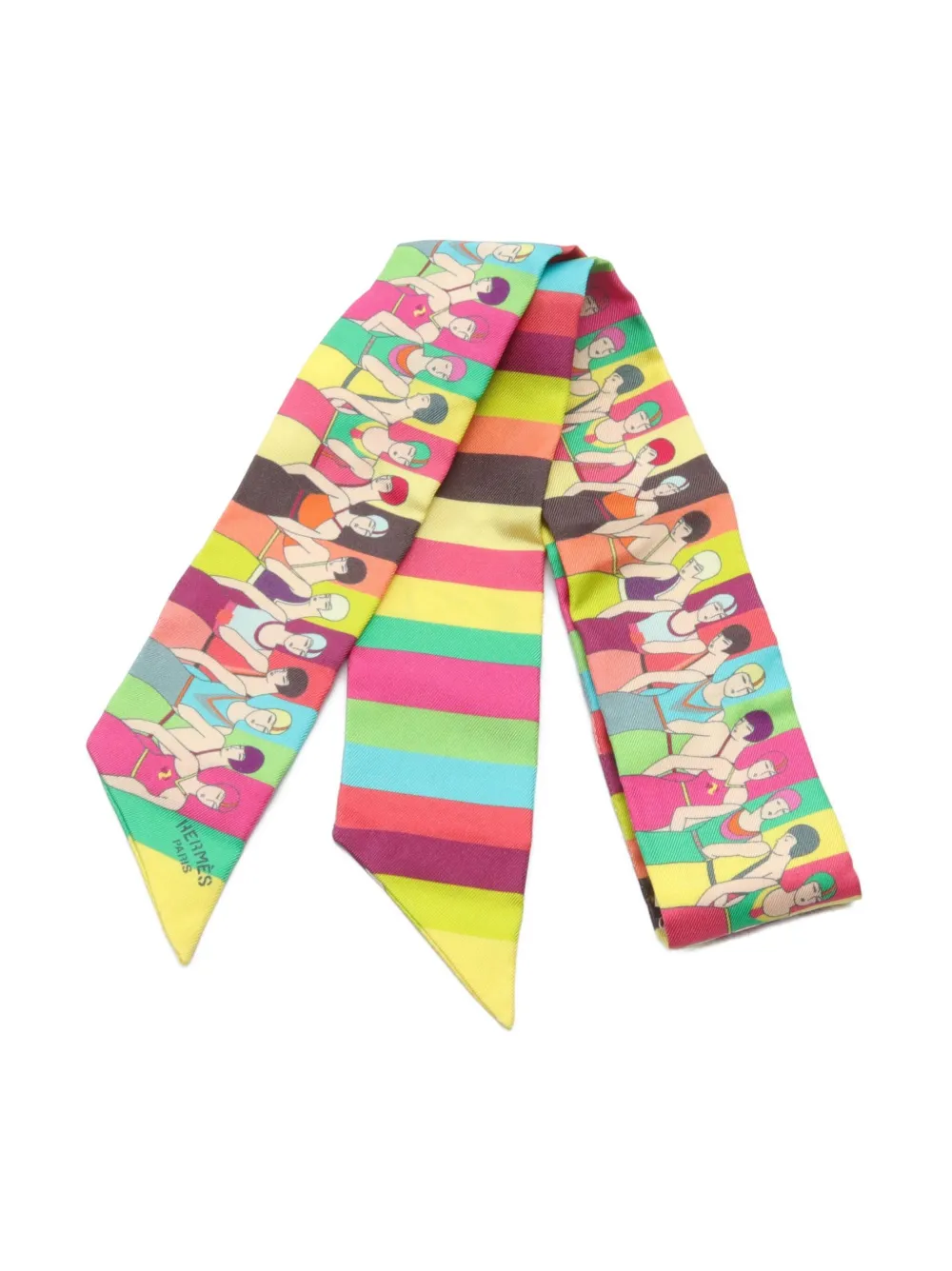 Hermès Pre-Owned 2010s Les Baigneuses Twilly scarf - Geel