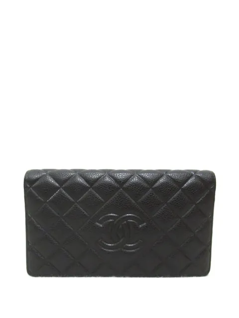 CHANEL 2016-2017 diamond-quilted leather wallet Women