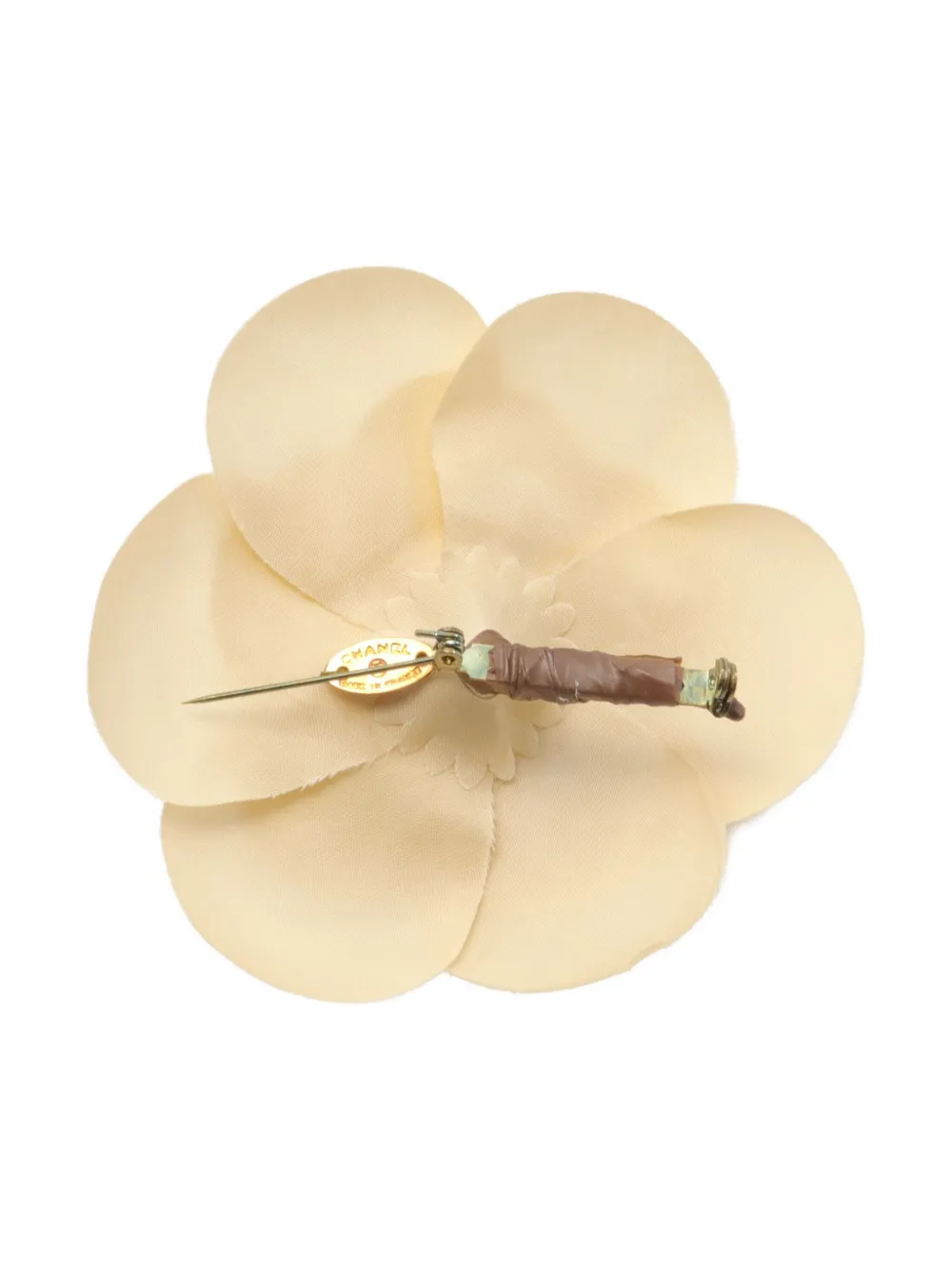 CHANEL Pre-Owned 1986-1988 Camélia brooch - Beige