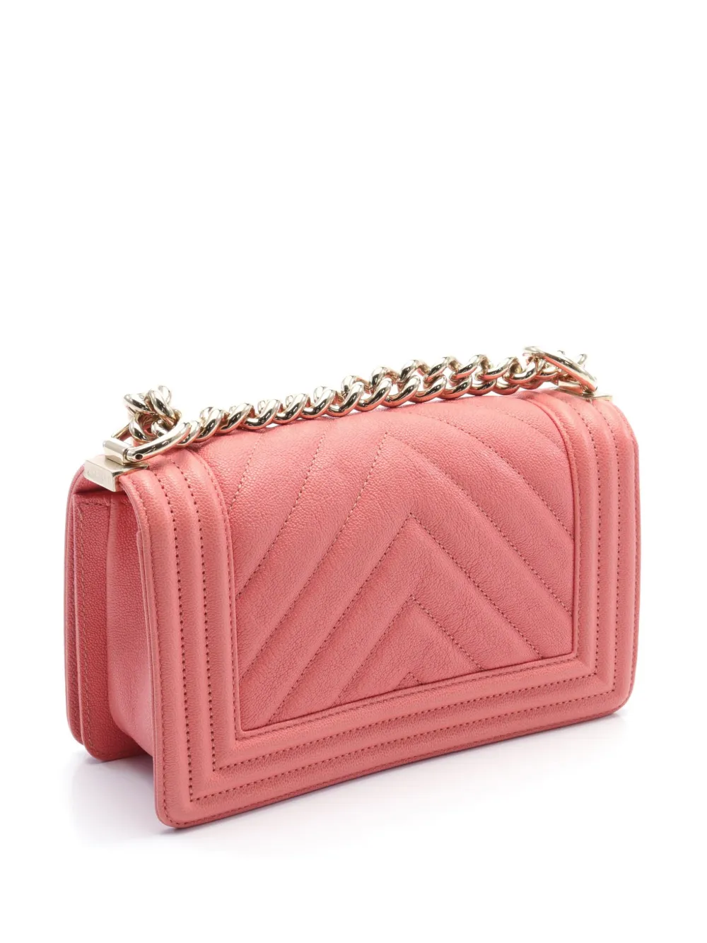 CHANEL Pre-Owned 2020-2021 Boy Chanel V-stitch chain shoulder bag - Roze