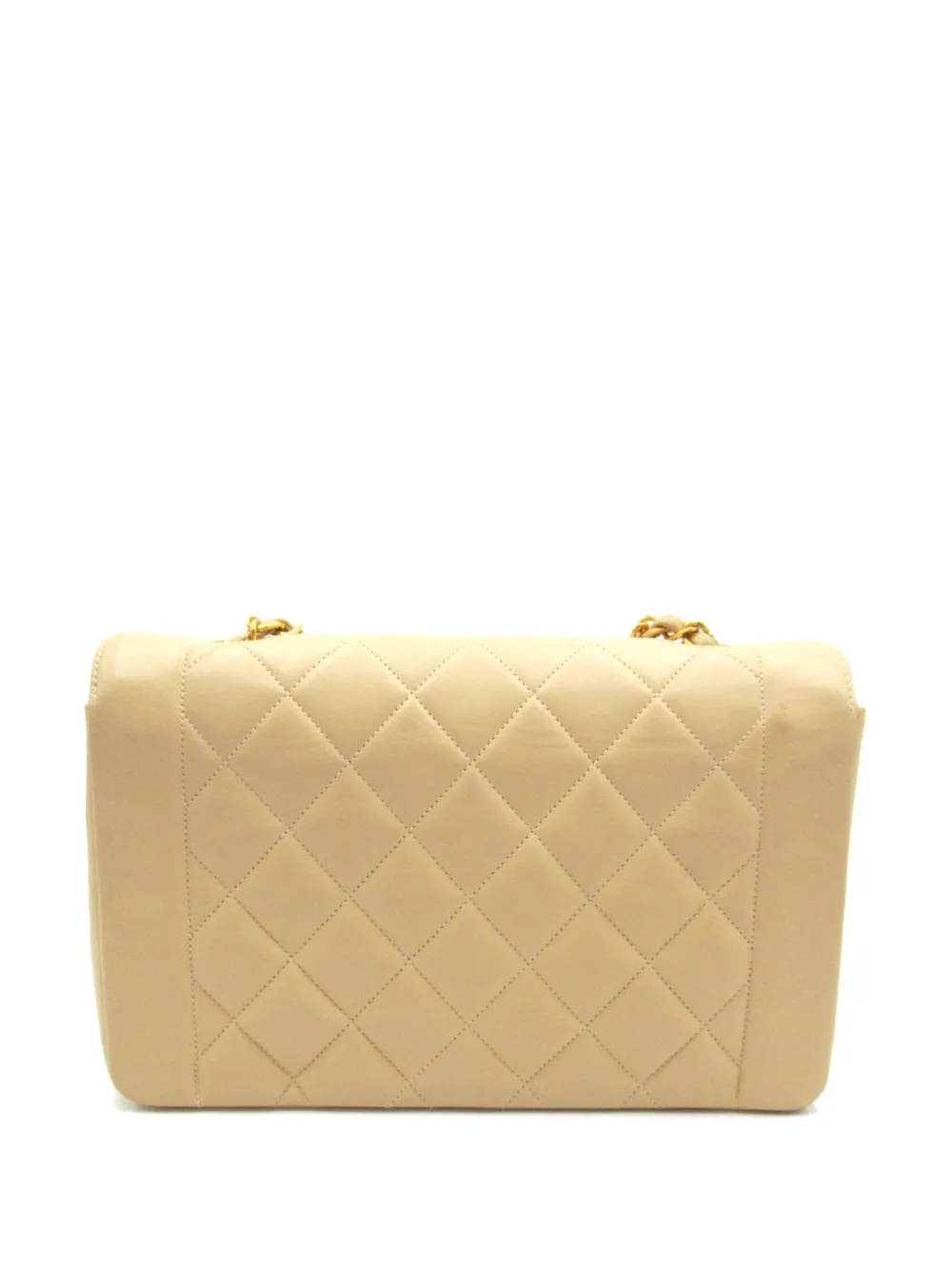 CHANEL Pre-Owned 1994-1996 matelassé Diana schoudertas met kettinghengsel - Beige