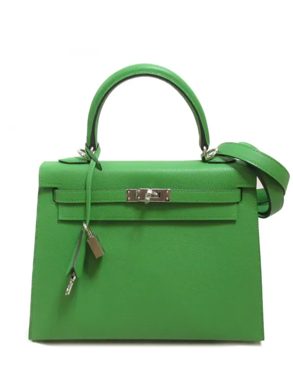 Hermes Pre Owned 2023 Kelly 25 handbag women Calf Leather One Size Green