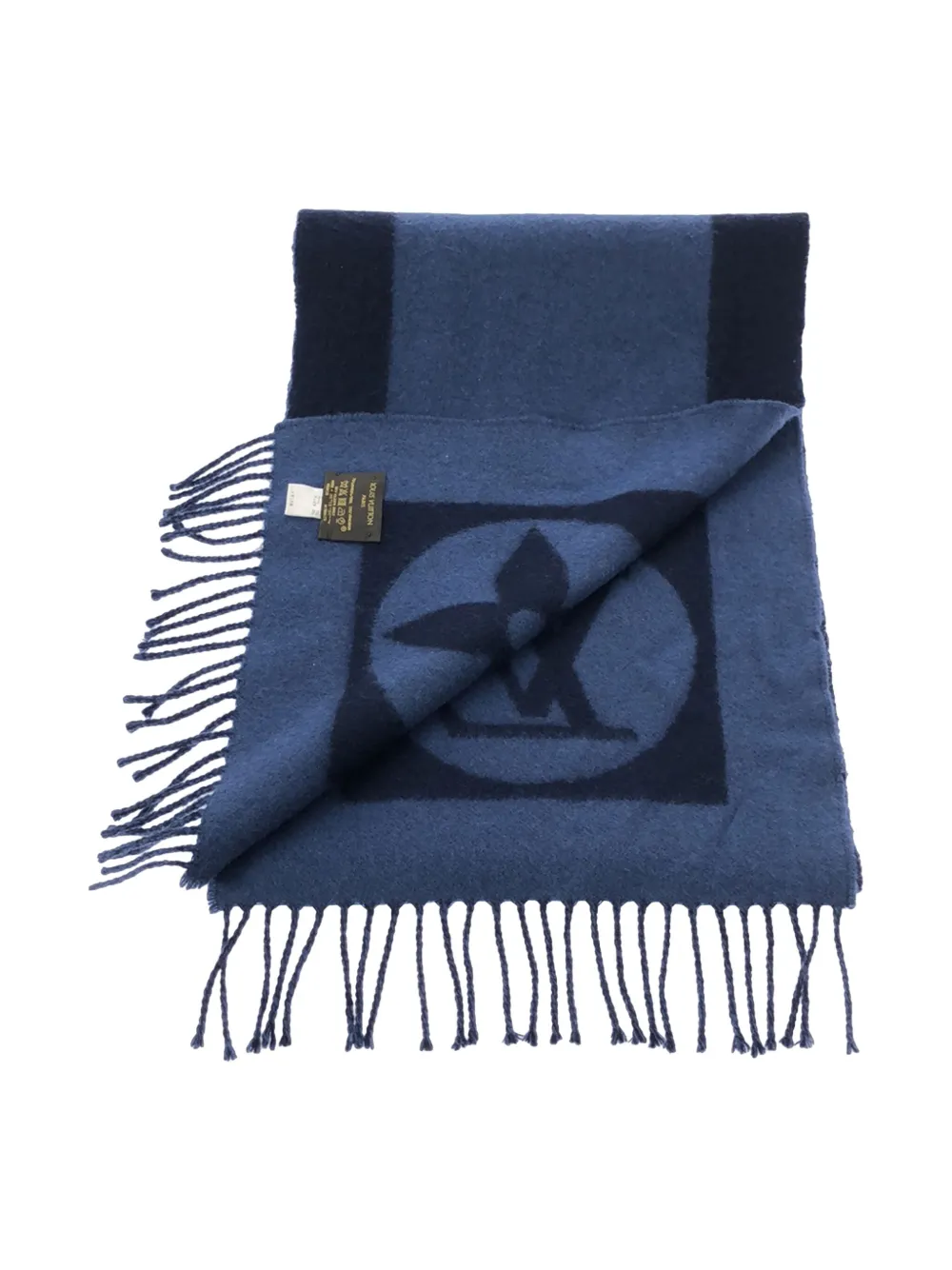 Louis Vuitton Pre-Owned 2015 monogram-jacquard scarf - Blauw
