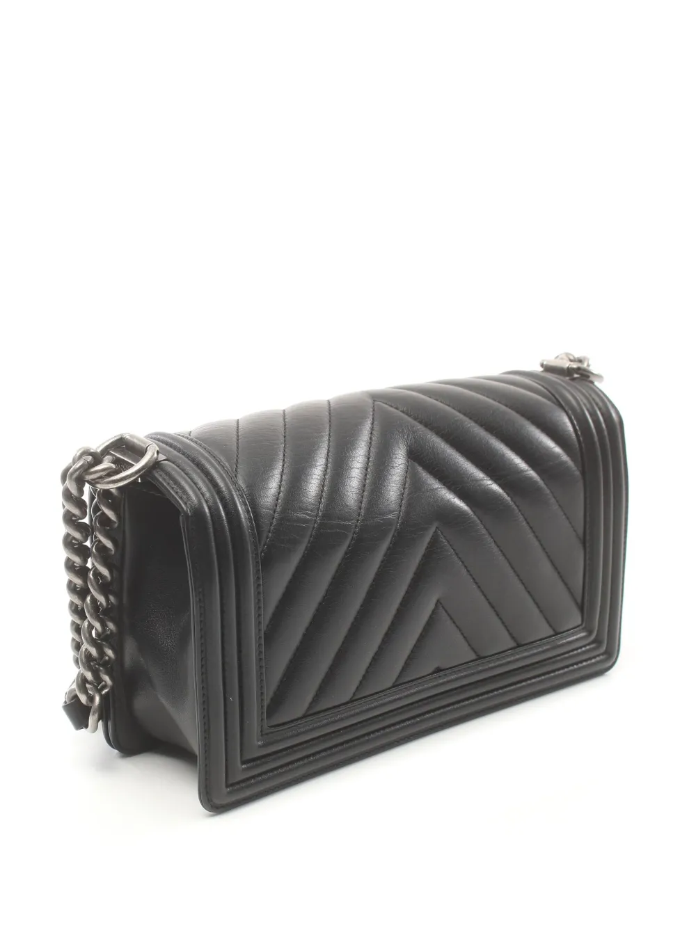 CHANEL Pre-Owned 2014-2015 Boy Chanel V-stitch chain shoulder bag - Zwart