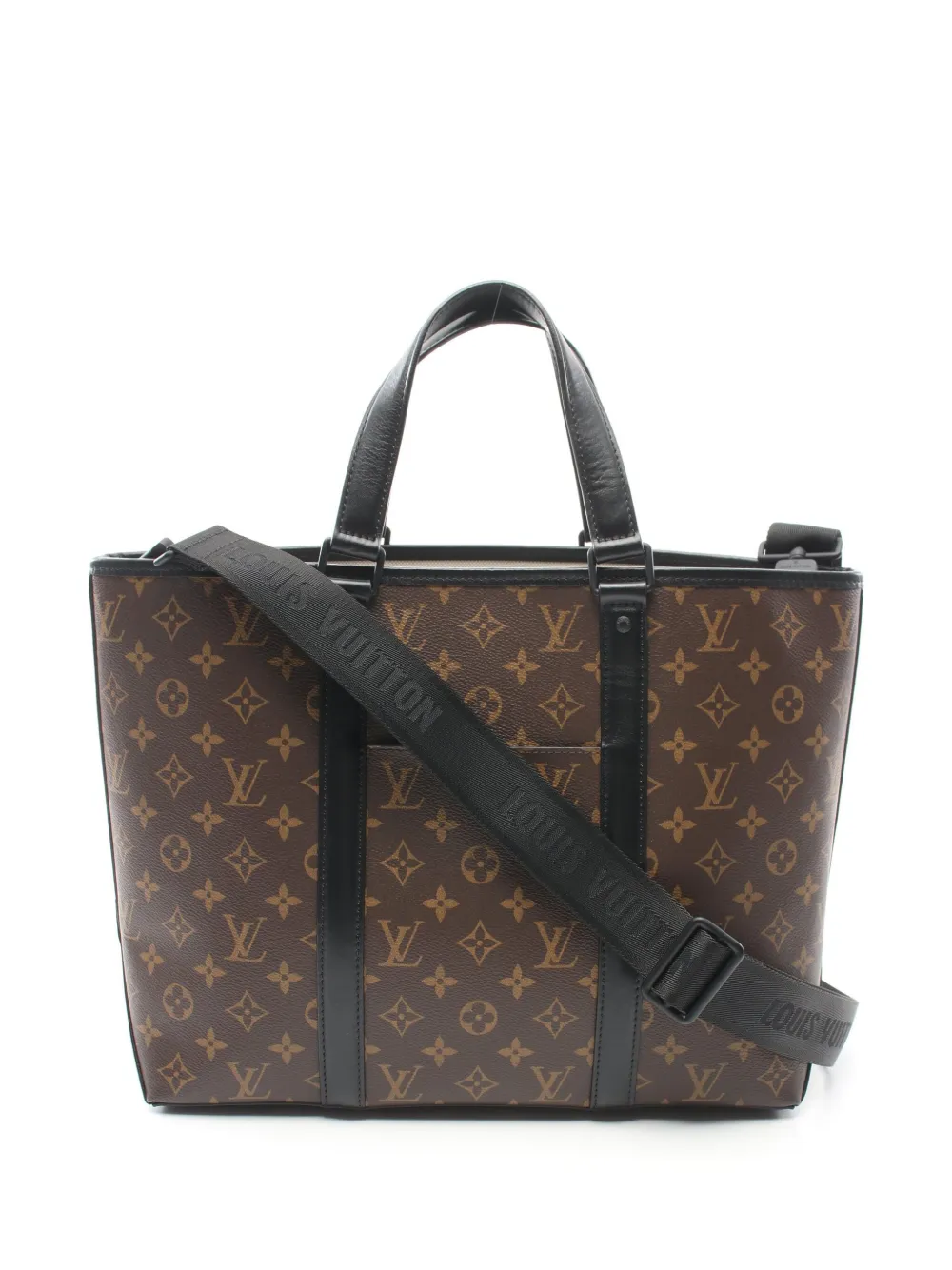 Louis Vuitton Pre Owned 2021 Weekend Tote PM Monogram Macassar handtas Bruin Kledingwinkel