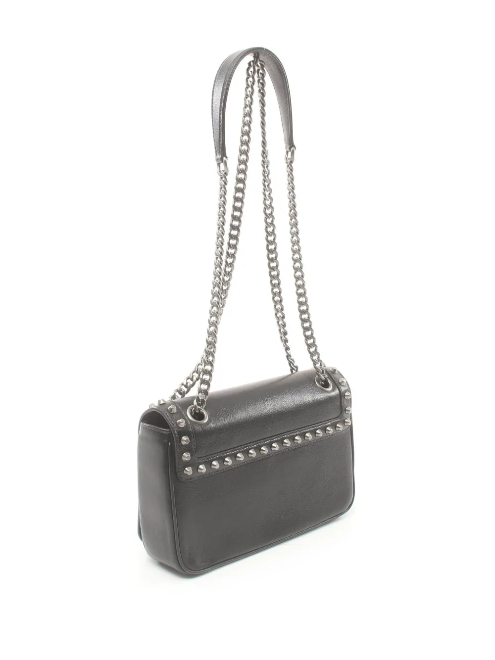 Prada Pre-Owned 2010 Glace Calf schoudertas met kettinghengsel - Zwart
