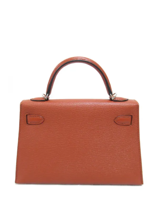 Hermes Pre Owned 2022 mini Kelly handbag women Calf Leather One Size Brown