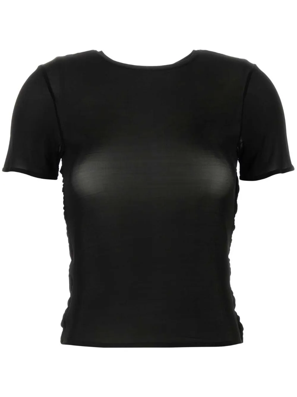 Magda Butrym Black Stretch Mesh Top In Black