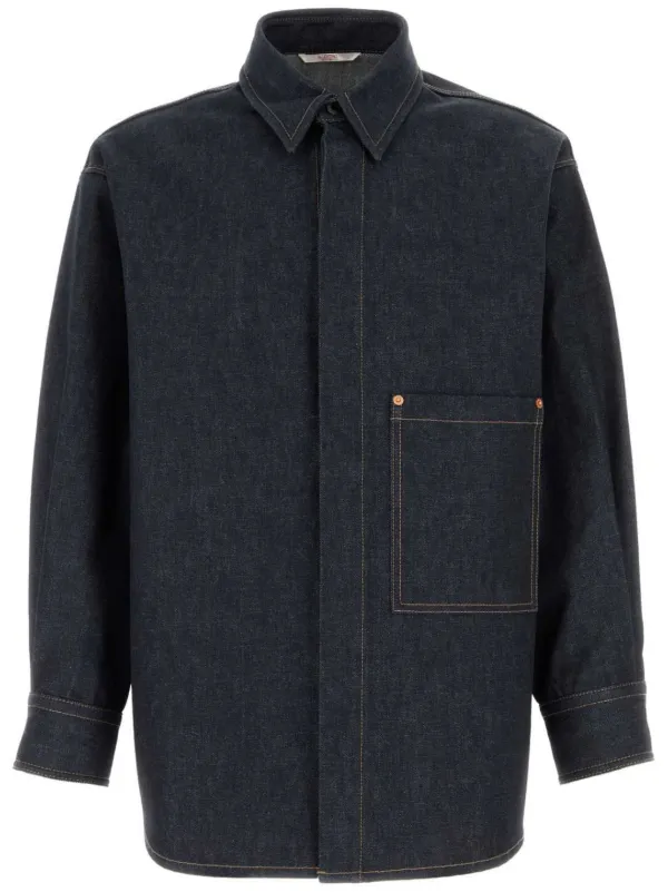 Valentinoデニムシャツ Valentino Garavani ヴァレンティノ ロックスタッズ デニムシャツ