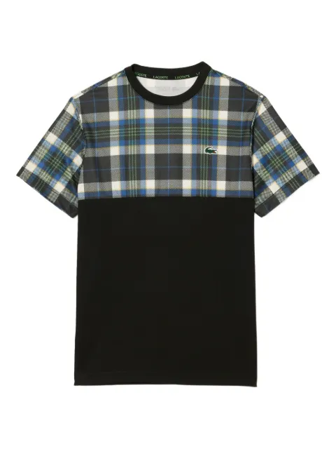 Lacoste plaid-panel T-shirt