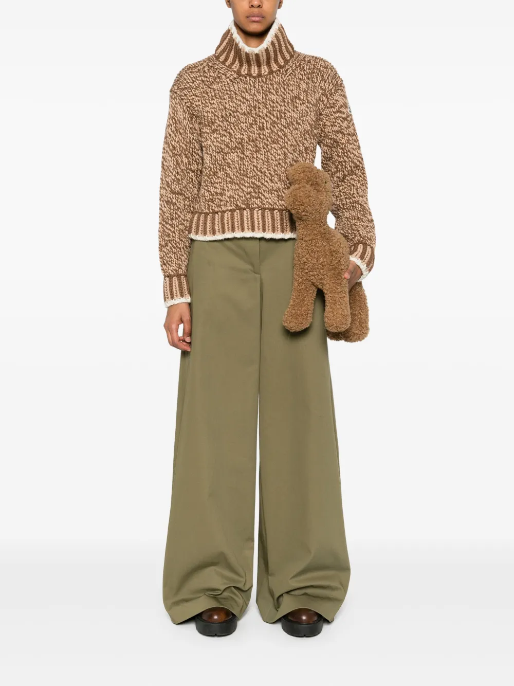 Moncler mélange-effect sweater - Bruin