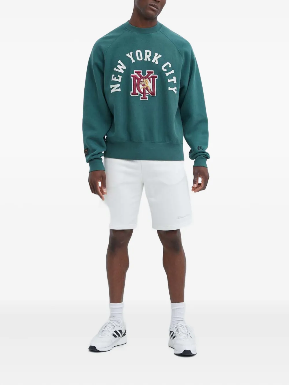 Champion appliqué sweatshirt - Groen