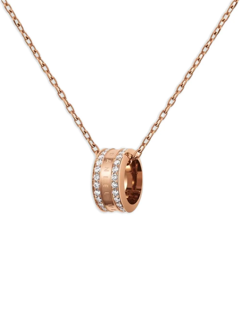 Daniel Wellington ring-pendant necklace - Roze