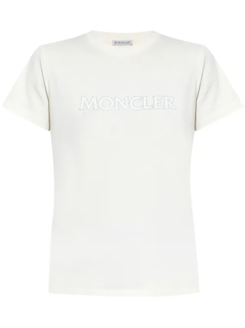 T-shirt à logo orné de cristaux - Moncler - Modalova