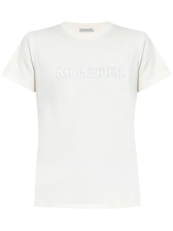 美品！希少デザイン！MONCLER ビジューロゴ Tシャツ Moncler ビジューロゴ Tシャツ | ニュートラル | FARFETCH JP