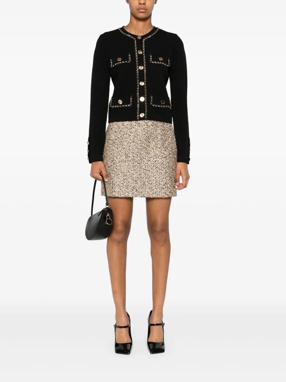 Elisabetta Franchi chain-detail cropped cardigan - Zwart