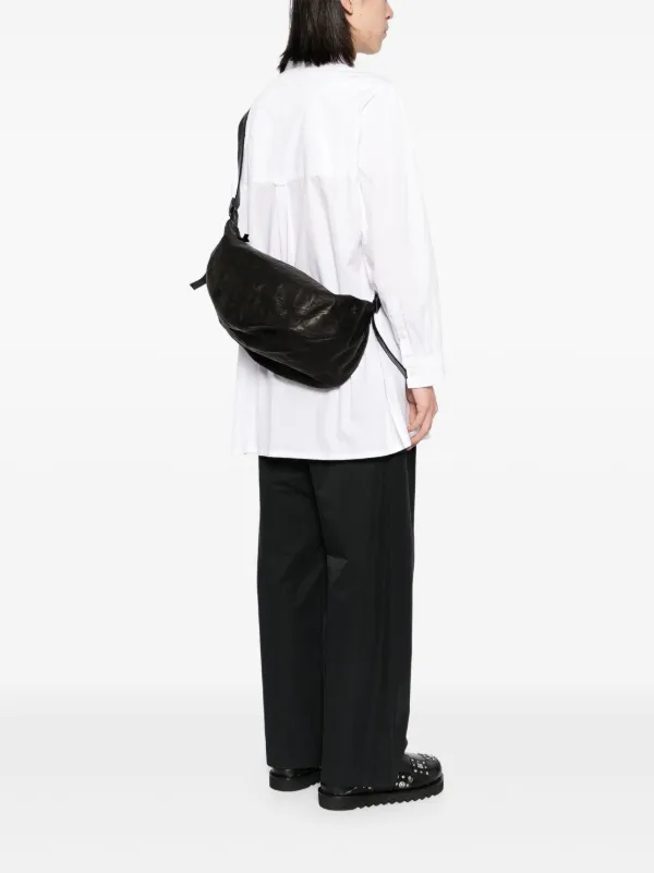 Yohji Yamamoto Leather Shoulder Bag Black FARFETCH AE