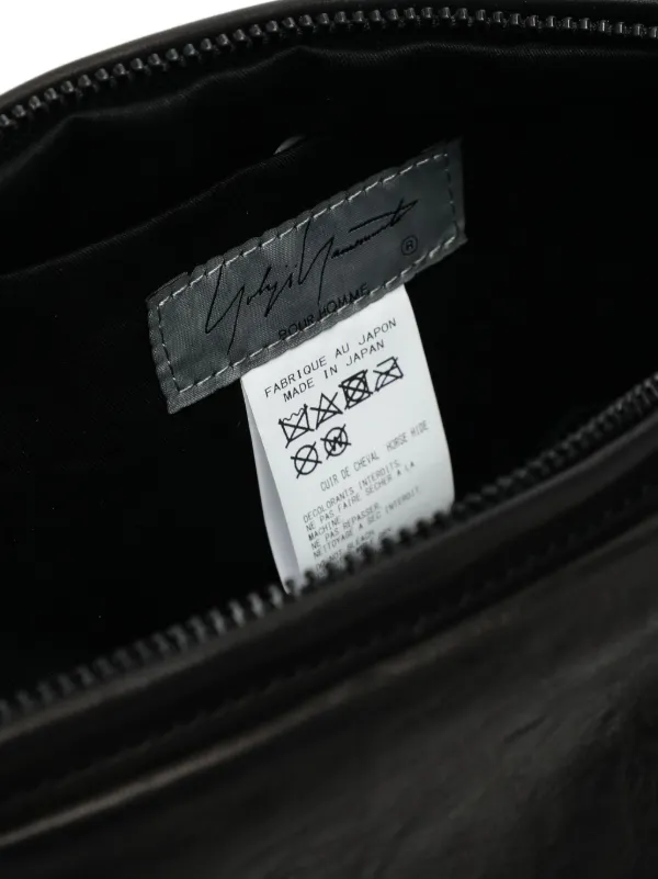 Yohji Yamamoto レザーショルダーバッグ | ブラック | FARFETCH JP