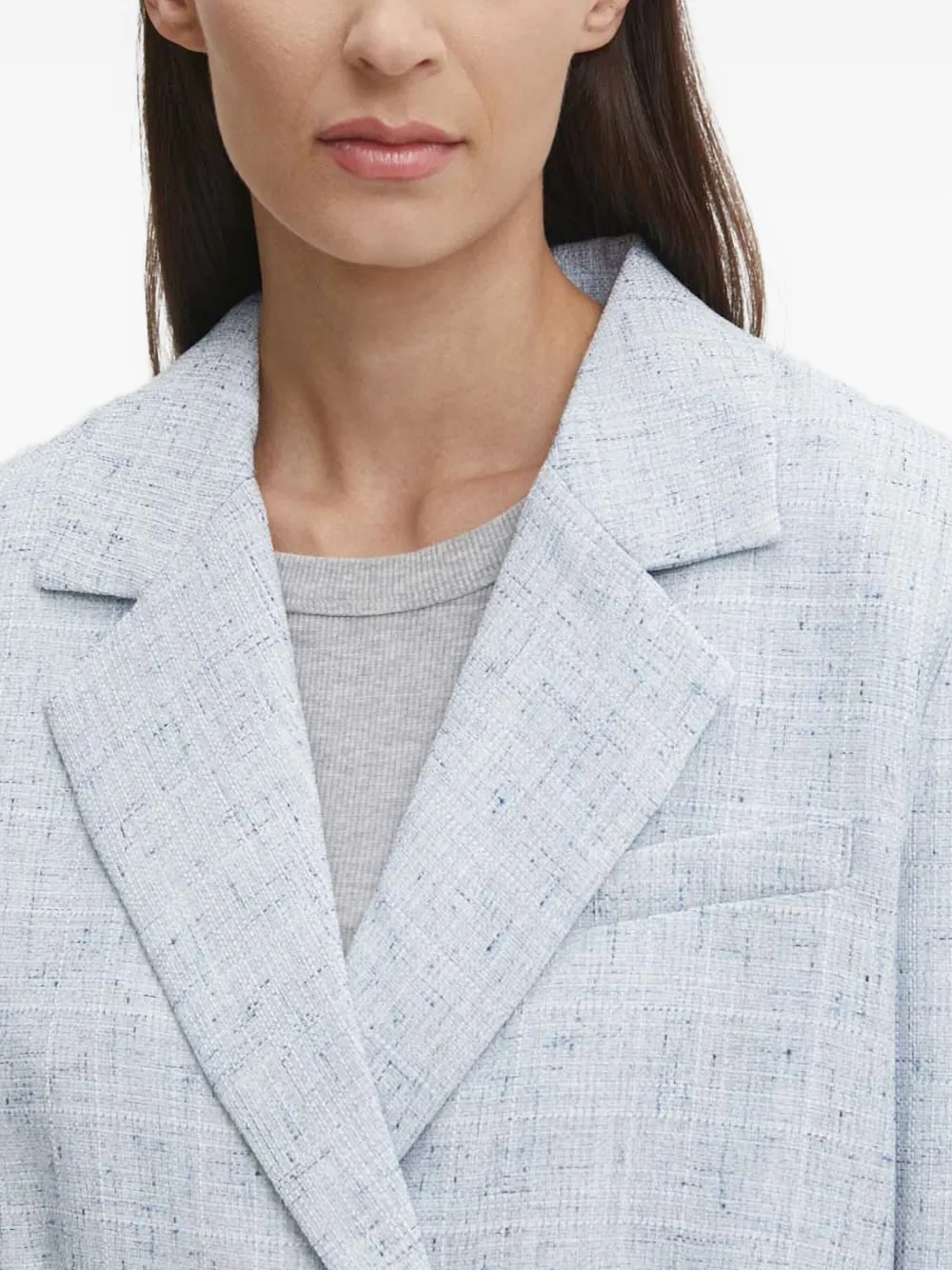 Gestuz Double-breasted Button Top In Blue