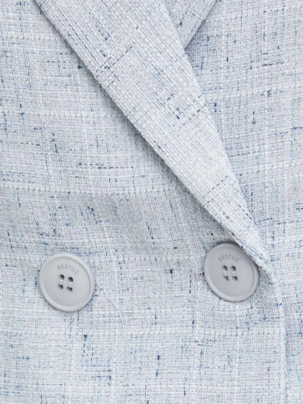 Gestuz Double-breasted Button Top In Blue