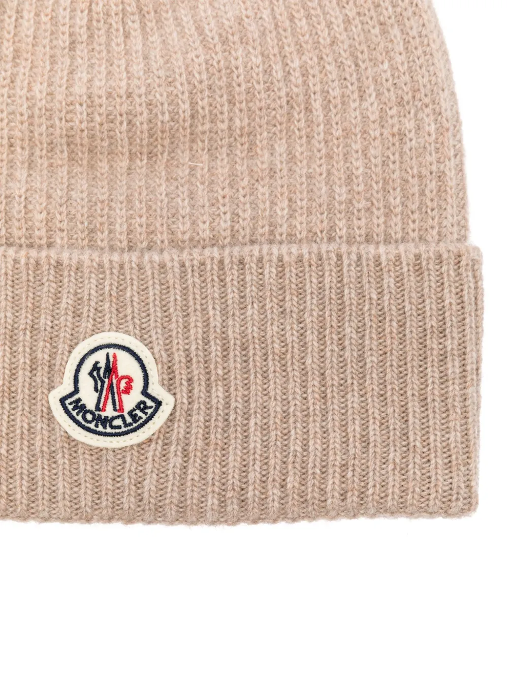 Moncler Muts met logopatch - Beige