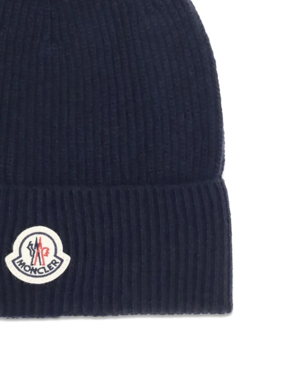 Moncler Muts met logopatch Blauw