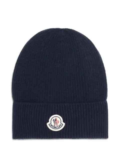 Moncler logo-patch beanie