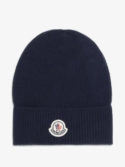 Moncler logo-patch beanie