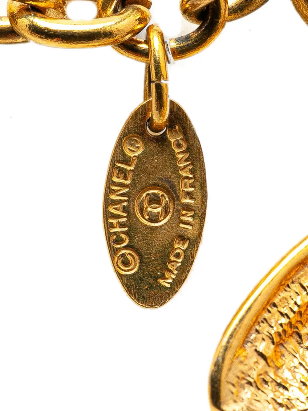 CHANEL Pre-Owned 1970-1980 Gold Plated CC Quilted Pendant costume necklace - Goud