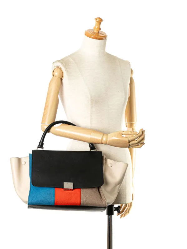 Celine Women s Colorblock Trapeze Satchel