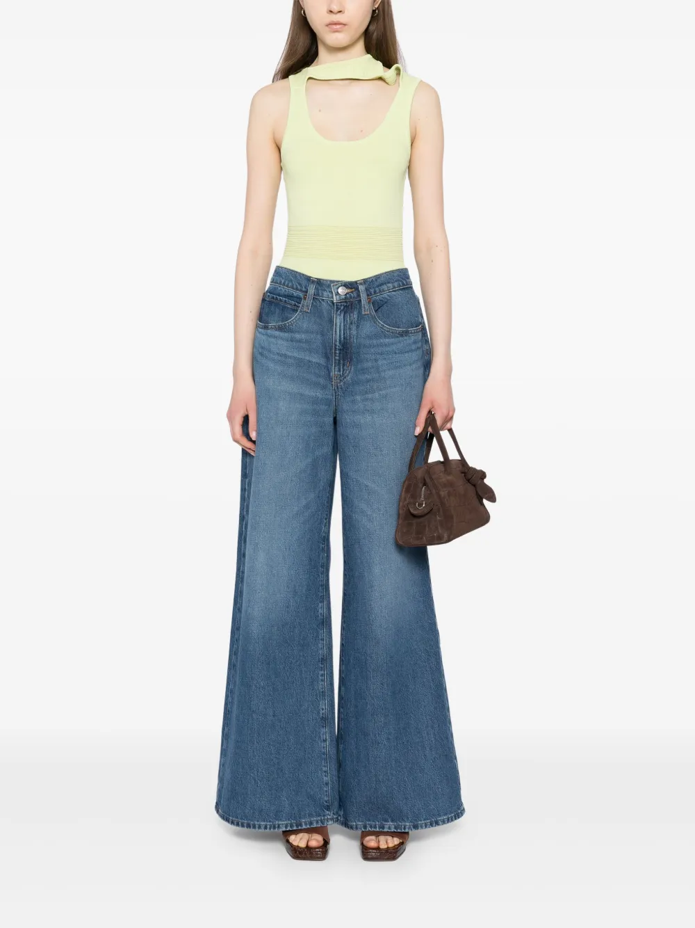 FRAME Easy jeans met wijde pijpen - Blauw