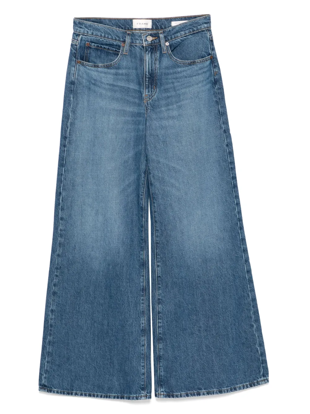 FRAME Easy jeans met wijde pijpen Blauw