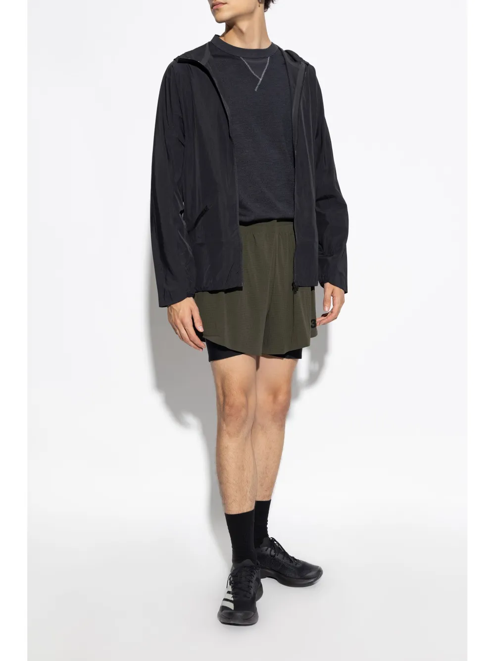 Y-3 logo running shorts - Groen