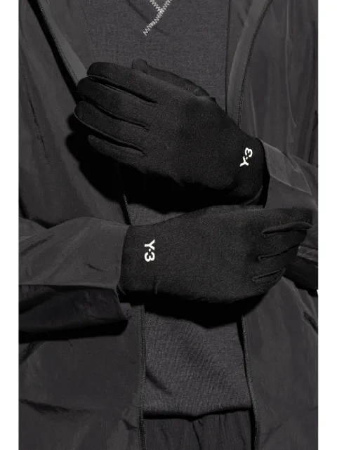 Y-3 logo print gloves JI7506 - 2