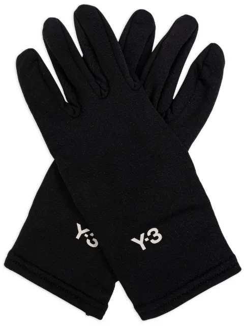 Y-3 logo print gloves 