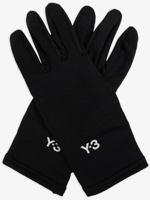 Y-3 logo print gloves