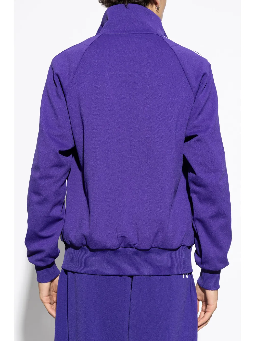 Y-3-Stripes jack met logo en rits Paars
