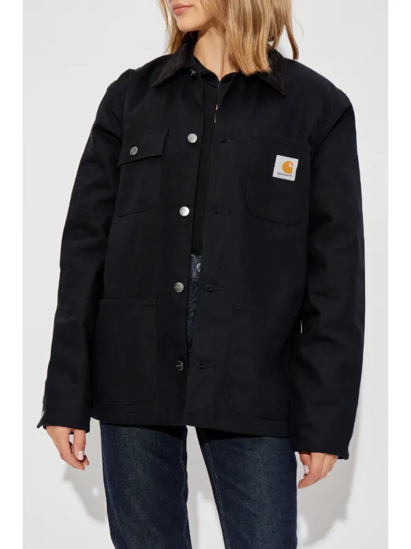Carhartt WIP logo-patch Shirt Jacket | Black | FARFETCH