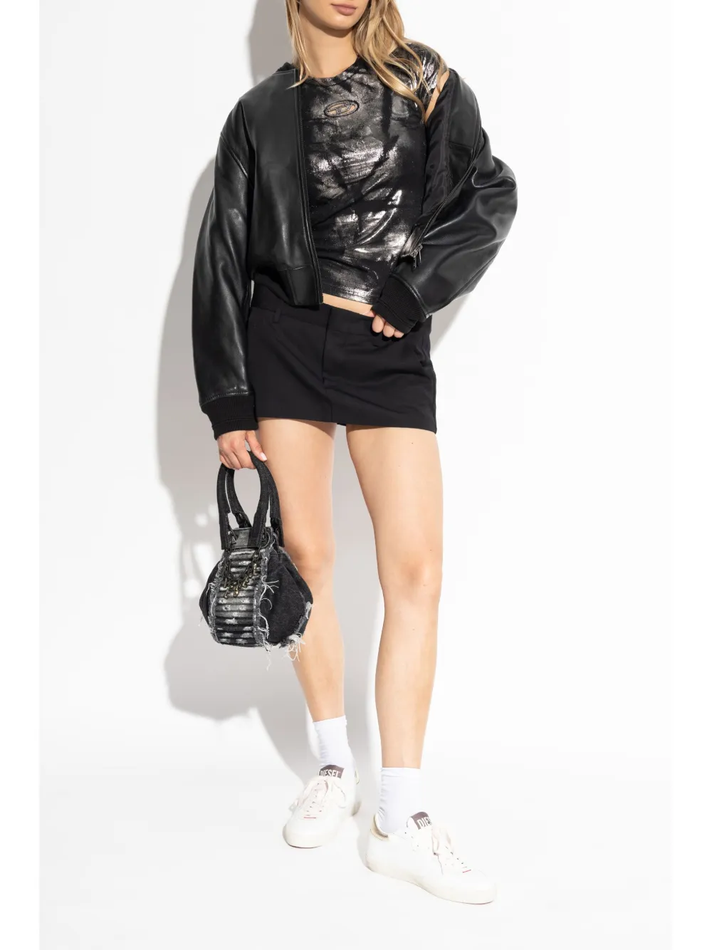 Diesel L-ILAN leather jacket - Zwart