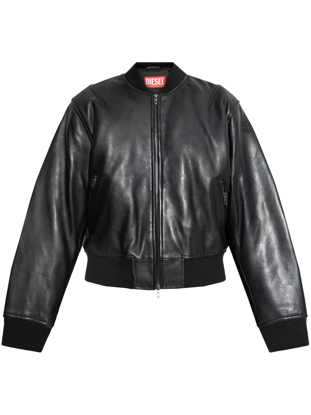 Diesel L-ilan Leather Jacket In Black