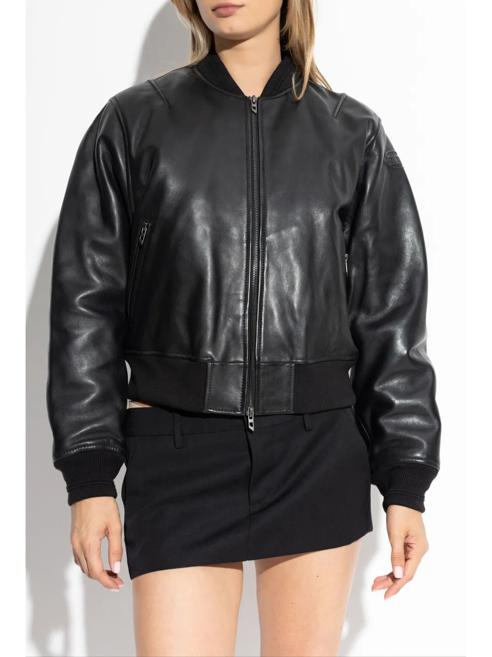 Diesel L-ilan Leather Jacket In Black