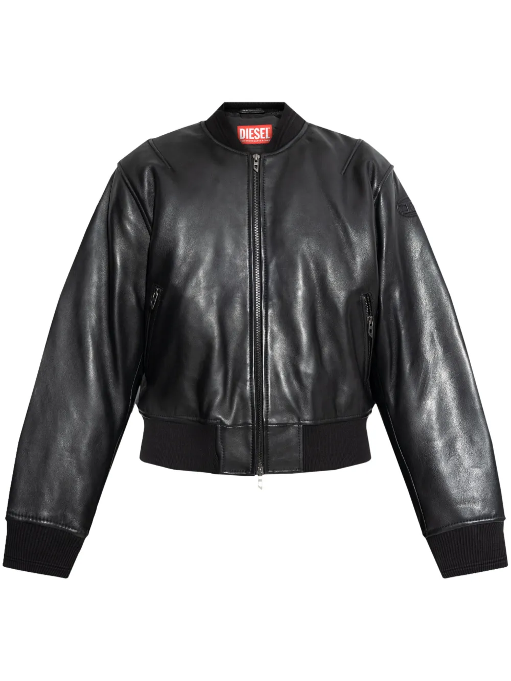 Diesel L-ILAN Leather Jacket | Black | FARFETCH