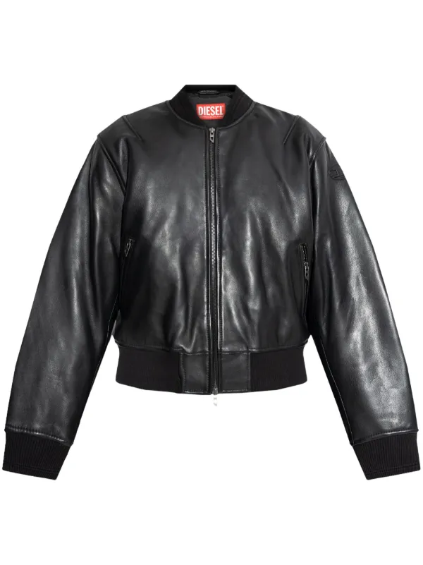 Diesel L ILAN Leather Jacket Black FARFETCH AZ