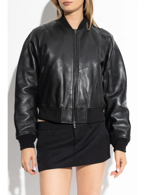 Diesel L-ILAN Leather Jacket | Black | FARFETCH AO