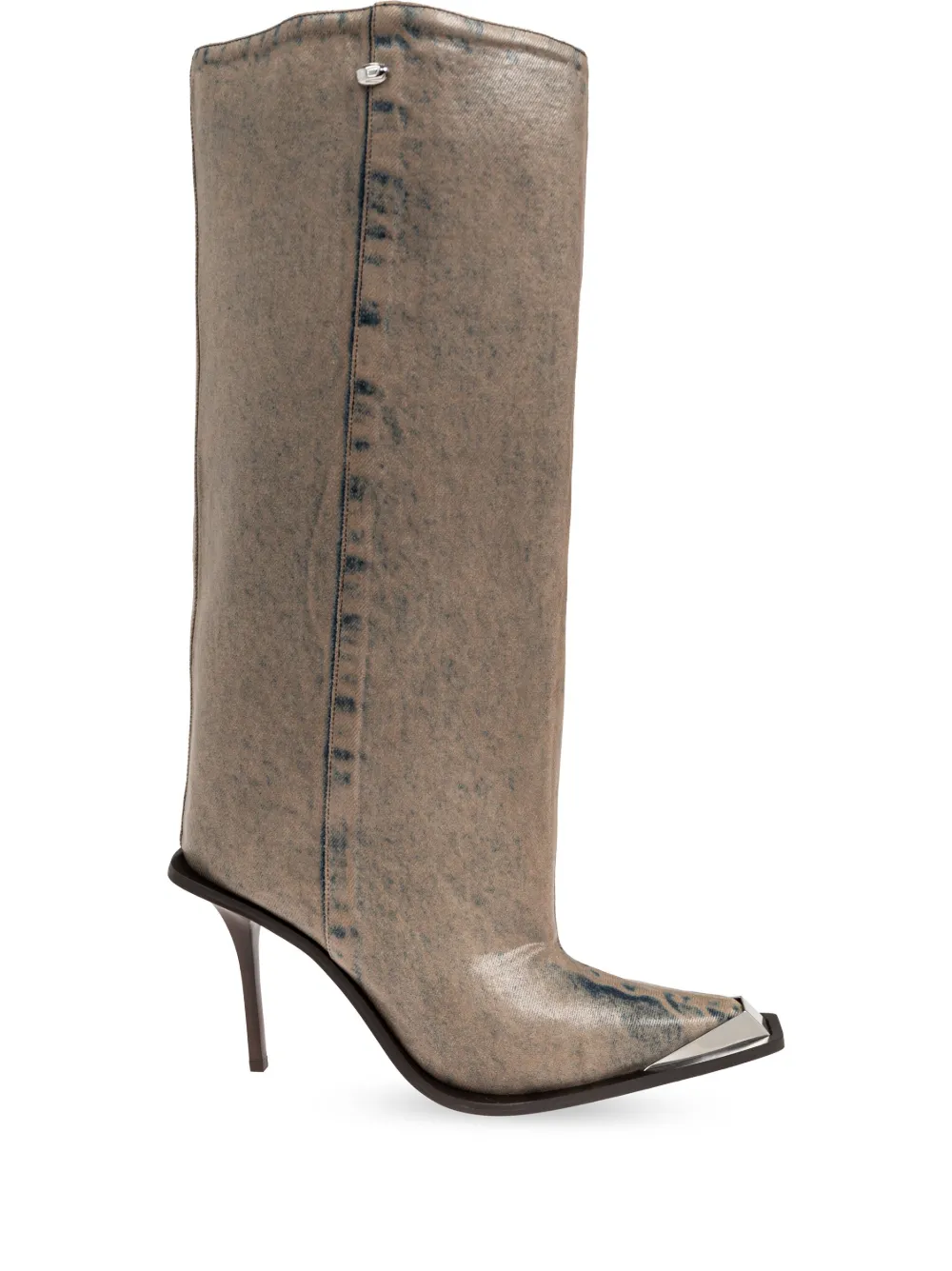 Diesel Taupe D-tona Wb Tall Boots In Neutrals