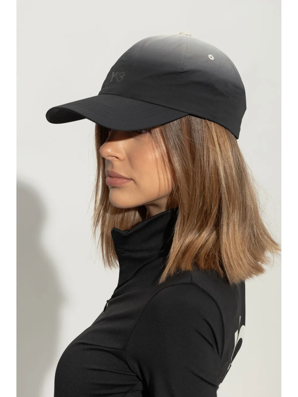 Y-3 flocked-logo baseball cap - Zwart