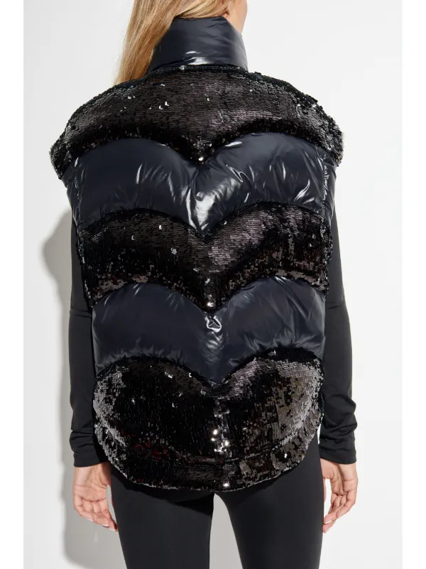 Khrisjoy Gilet Matelassé à Sequins Noir FARFETCH FR
