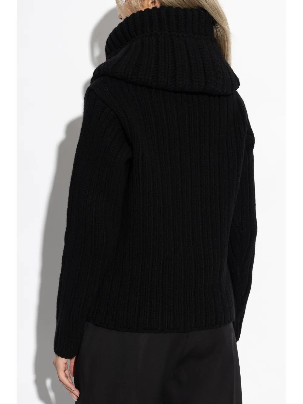 Alexander McQueen Trui met oversized kraag Zwart
